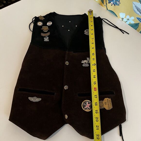 Harley Davidson Women’s Suede Leather Vest Sz Xs With Pin Collection Modified - Picture 10 of 10